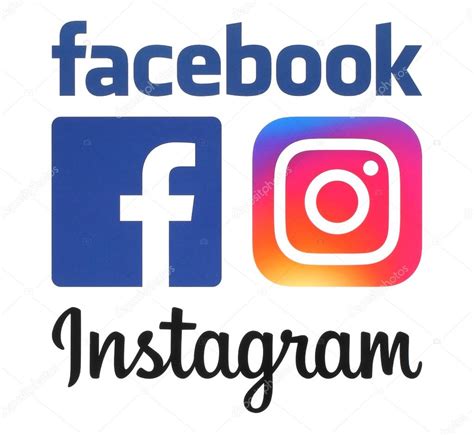 Nuevos Logotipos De Instagram Y Facebook Impresos En Papel Blanco