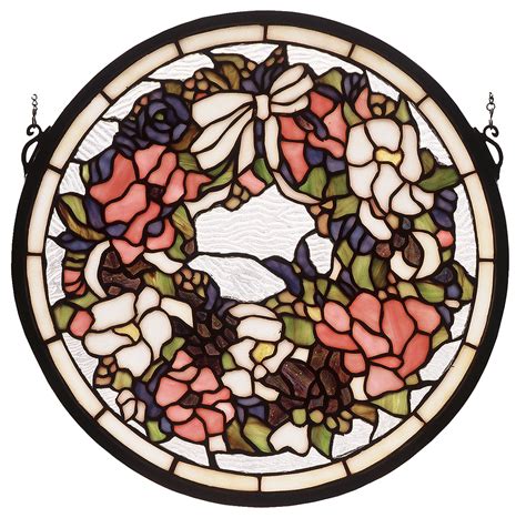 Wreath 15 Round Stained Glass Window Art And Home