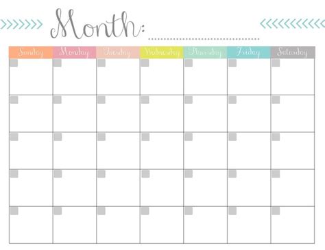 Monthly Calendar Free Printable Monthly Schedule Template Blank