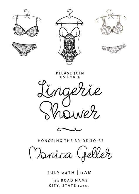 simple lingerie shower invitation etsy