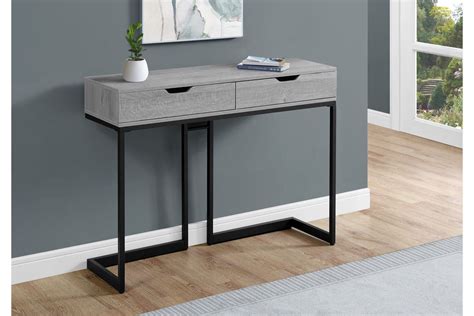 Grey Contemporary Hall Console Table With Storage By Monarch