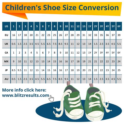 Kids Shoe Size Chart Childrens Shoe Sizes The Easy Way