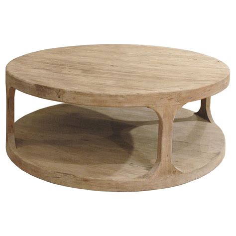 Sian Rustic Lodge Brown Pine Wood Round Round Coffee Table Kathy Kuo Home