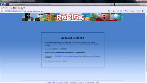 My Account Got Deleted On Roblox Youtube