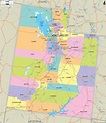 Detailed Political Map of Utah - Ezilon Maps