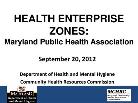 Ppt Health Enterprise Zones Maryland Public Health Association