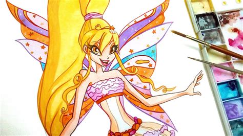 Winxclub Drawing How To Draw Stella Harmonix Youtube