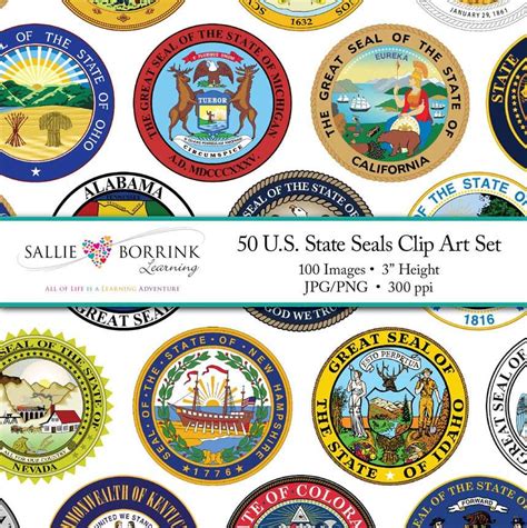 50 Us State Seals Clip Art A Quiet Simple Life With Sallie Borrink