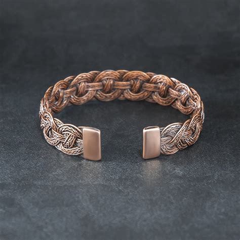 Braided Copper Bracelet Wire Wrapped Jewelry 7th Anniversary Etsy