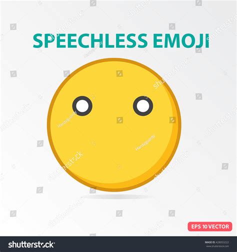 Single Speechless Emoji Isolated Vector Illustration Stock Vector