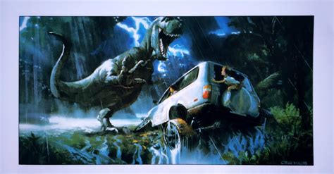 Concept Art Of One Of The Major Sequences Of Jurassic Park Before The First Movies Production