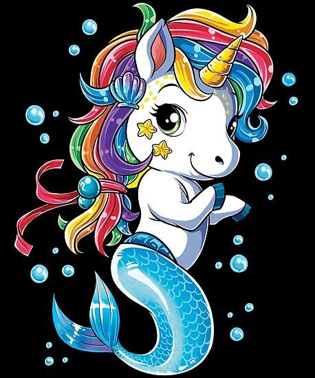 Unicorn Mermaid Mermicorn T Shirt Kids Girls Boys Rainbow Squad Cute