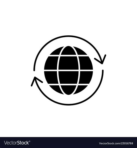 Global Logistics Black Icon Sign Royalty Free Vector Image