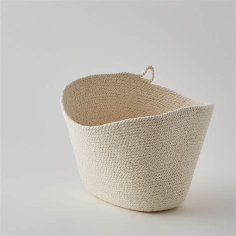 White Cotton Cord Basket Large — Simple Shape