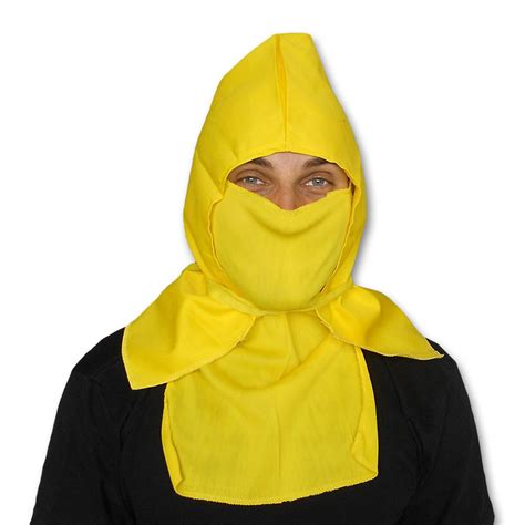 Yellow Ninja Hood And Mask Bright Yellow Ninja Headpiece Yellow