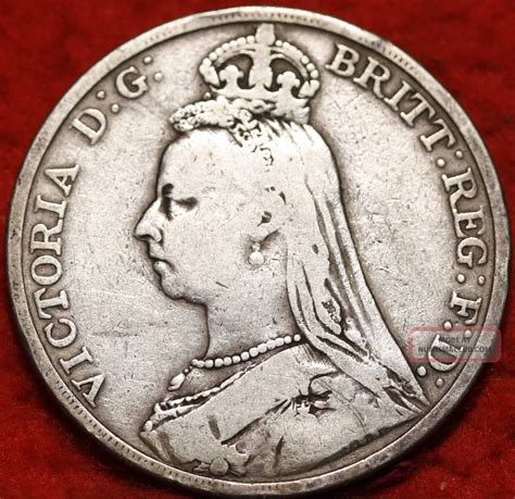 1892 Great Britain Crown Silver Foreign Coin Sh