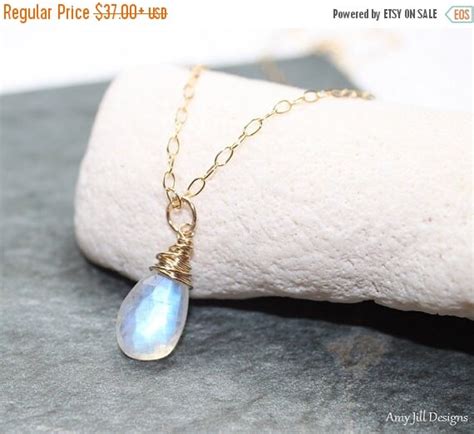 Sale Rainbow Moonstone Necklace Gold Filled Moonstone Wire Wrap