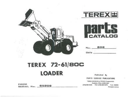 Terex Loader 72 6180c Parts Manual