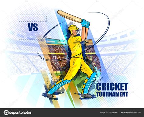 Player Batsman In Cricket Championship Tournament Background — Stock