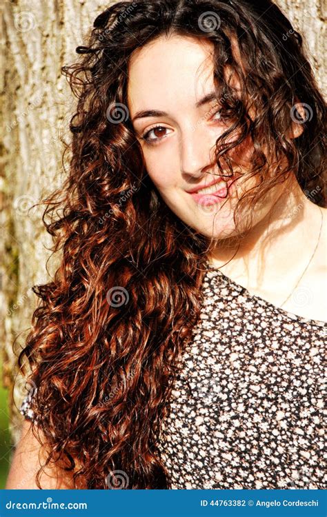 Curly Girl Smiling Stock Photo Image Of Adorable Angel 44763382
