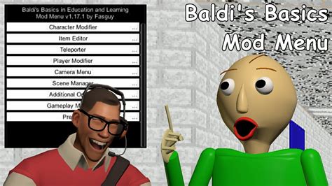 Fun With Baldi S Basics Mod Menu YouTube