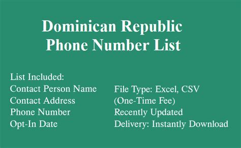 Dominican Republic Number Database Phone List