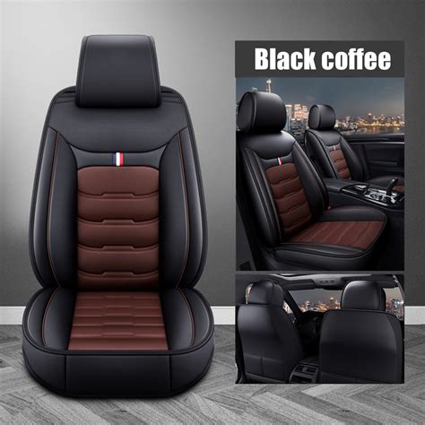1pc Universal Car Suv Front Seat Cover Pu Leather Full Surround