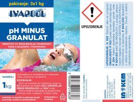 IVAPOOL PH Minus Granulat 3 X 1 Kg Sredstvo Za Smanjenje PH Bazenske Vode