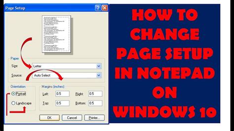 How To Change Page Setup In Notepad On Windows 10 Youtube