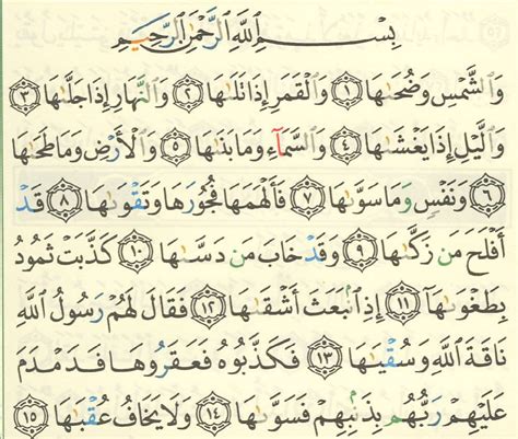 Translation Of Surat Al Shams Using Modern English Language