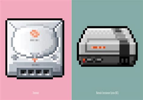 Game Console Themed Posters With Pixel Art Style Gadgetsin