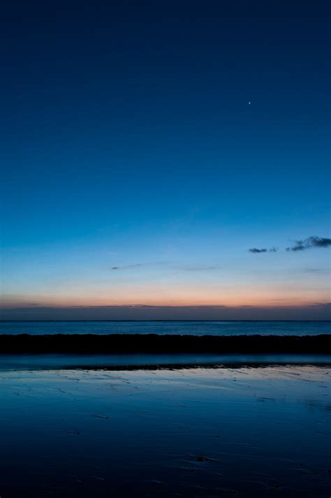 Blue Beach Sunset And Venus A Portrait Orientation From