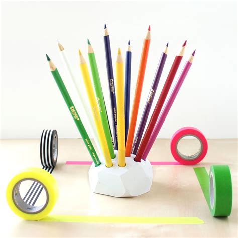 Geometric Colored Pencil Holder Lines Across
