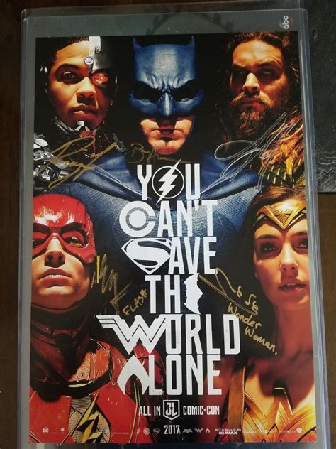 Justice League Signed Poster Sdcc 2017 In Michael Hoseys Signed Movie