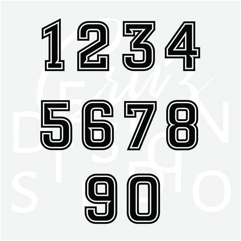 Sports Numbers Svg Athletic Numbers Svg Jersey Numbers Svg Etsy