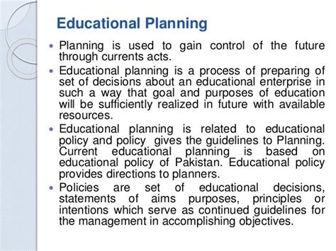 Educational Planning And Management