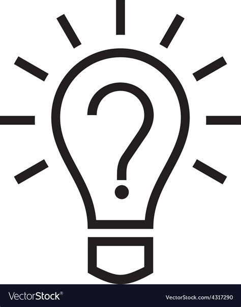 light bulb lamp icon with question mark inside vector