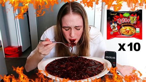 Korean 10x Spicy Fire Noodle Stew Challenge YouTube