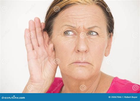 Worried Woman Listening Stock Photo Image Of Casual 35067066