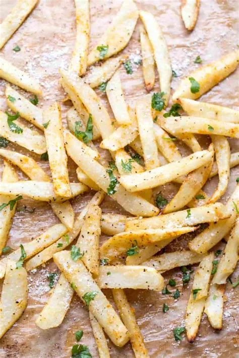 These crispy french fries are easy to make and seriously good! Baked French Fries Recipe - Valentina's Corner