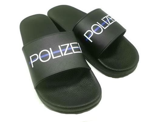 Polizei Thin Blue Line Badelatschen Polas24 Polizeiausrüstung
