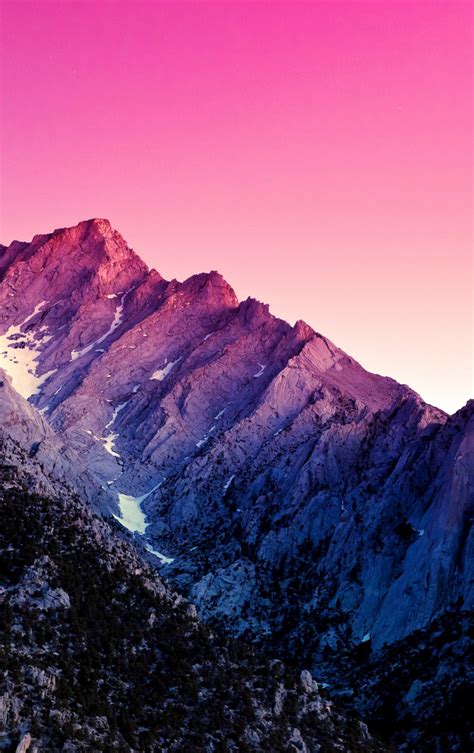 Download Wallpaper 840x1336 Pink Sunset Nature Sky Mountains