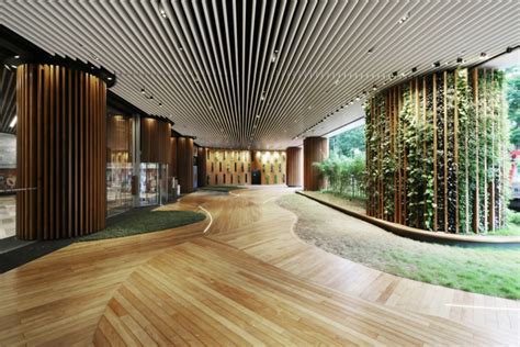 Green Office Lobby By 4n Design Architects Hong Kong