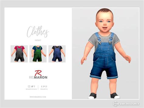 The Sims Resource Denim Jumpsuit For Infant