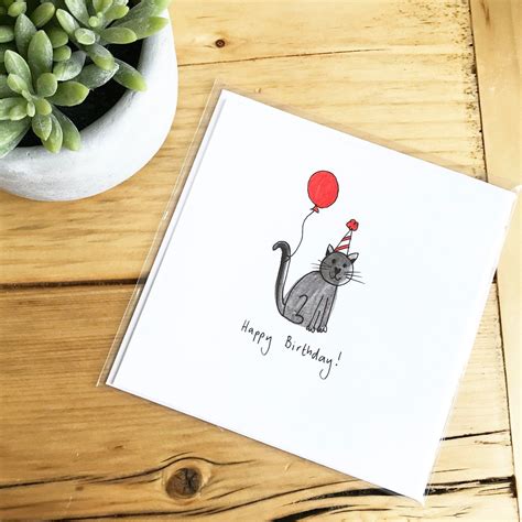 Black Cat Birthday Card Have A Purrfect Birthday Etsy Uk Cat