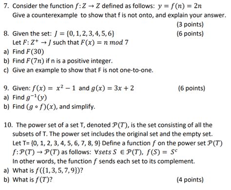 solved 7 consider the function f z → z defined as follows