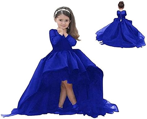 Cezom High Low Royal Blue Flower Girl Dresses First