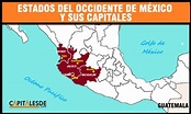 Estados del occidente de Mexico y sus capitales |LISTADO - Capitales de