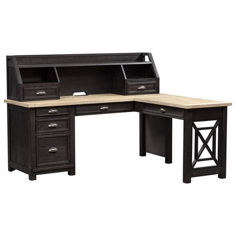 Liberty Furniture Heatherbrook Transitional L Shaped Desk With Hutch