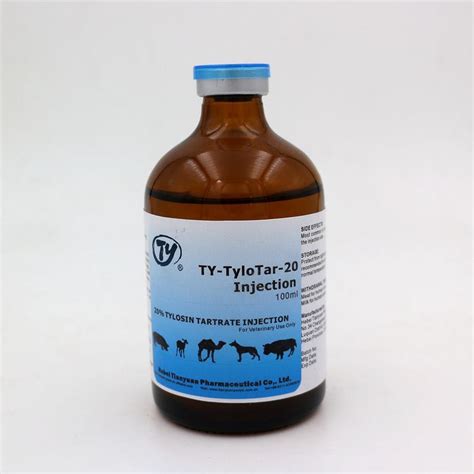 Gmp Approved Tylosin 20 Injection Tylosin Tartrate 30 Injection For